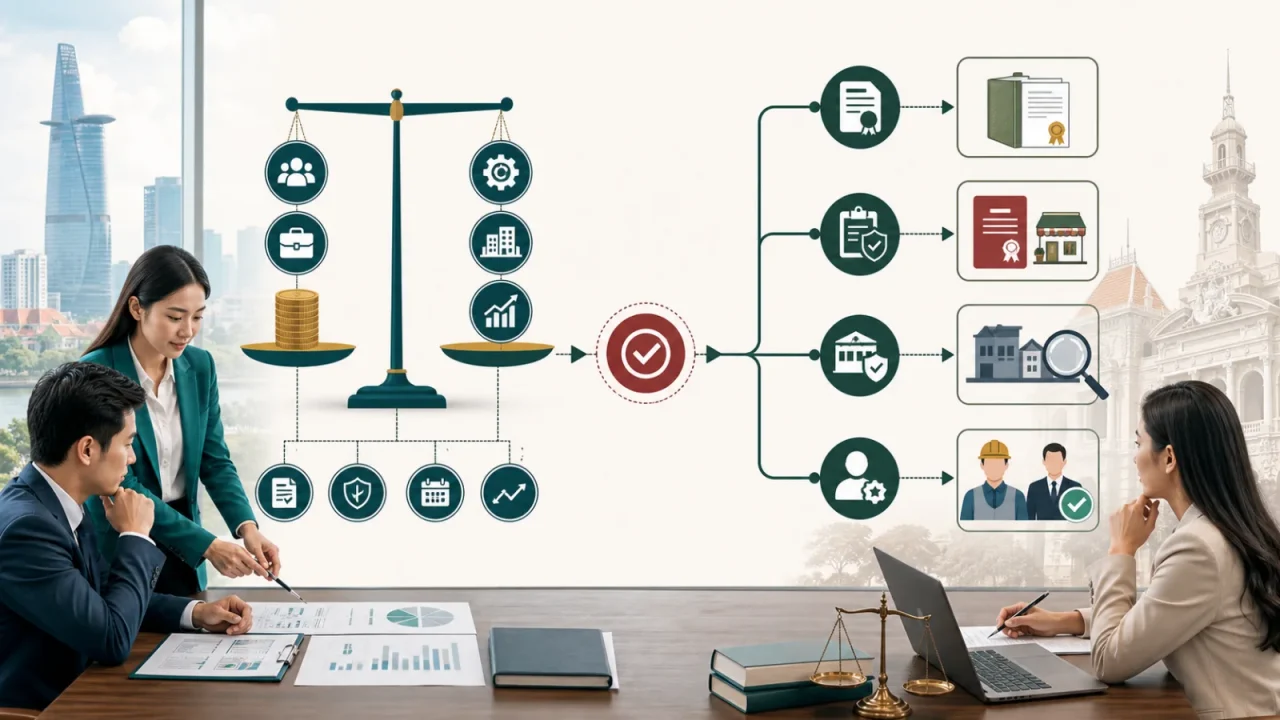 Charter capital planning and business license decision tree in Vietnam